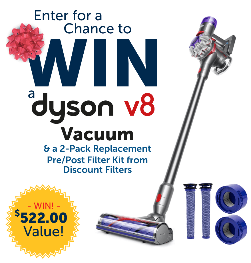 Enter for a chance to win a Dyson v8 Vacuum